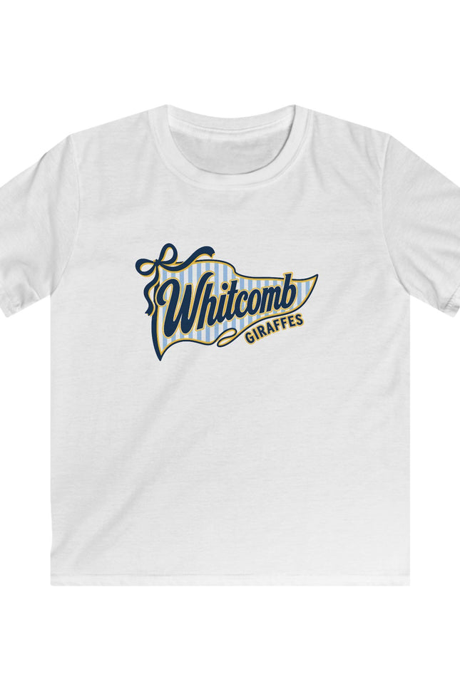 Whitcomb Giraffes Kids T‑Shirt — Vintage Script School Team Tee