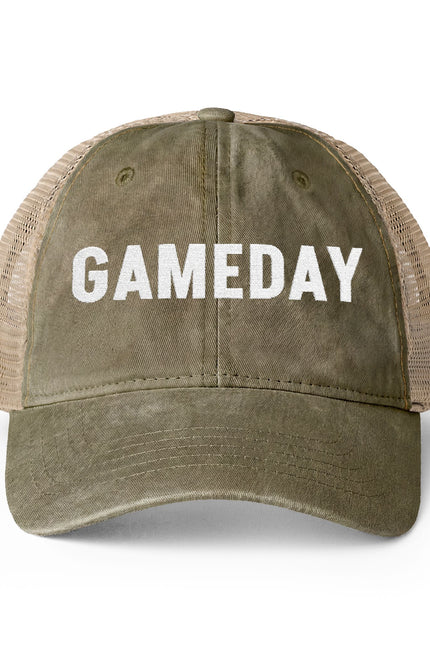 Game Day = Women's Washed Mesh-Back Cap