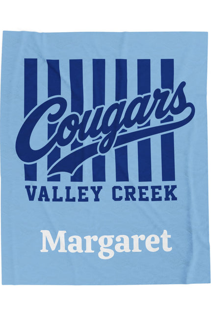 ‘Cougars Valley Creek’ Team Throw with Custom Name (Light Blue)