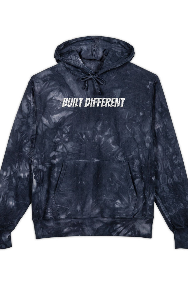 Built Different Embroidered Hoodie — Athlete Tie-Dye Hoodie