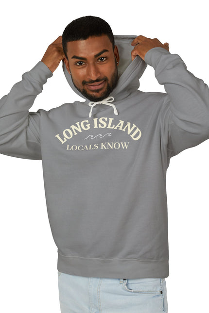 Long Island Vintage Cream Hoodie — Lightweight Unisex Hooded Sweatshirt