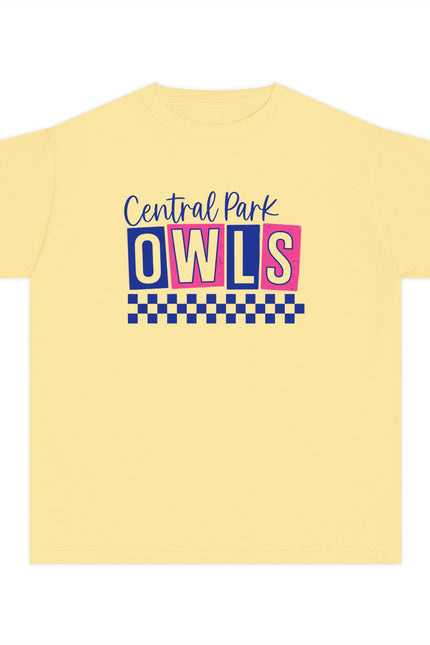 Central Park Owls Retro Checkerboard Design