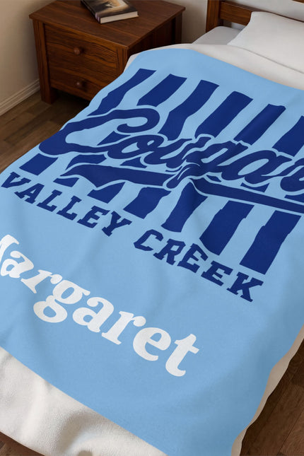 ‘Cougars Valley Creek’ Team Throw with Custom Name (Light Blue)