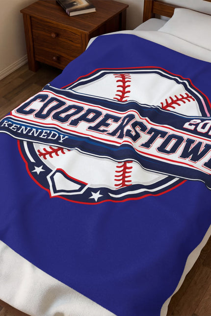 Baseball Cooperstown 2026 Velveteen Plush Blanket – Personalized Kennedy Design