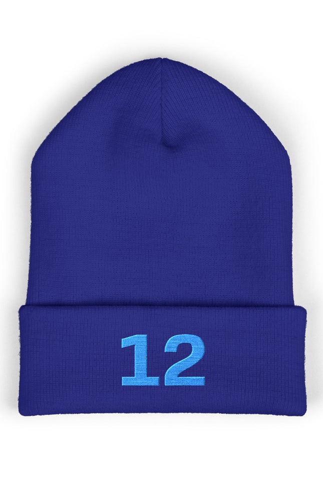 Embroidered Number # Cuffed Beanie