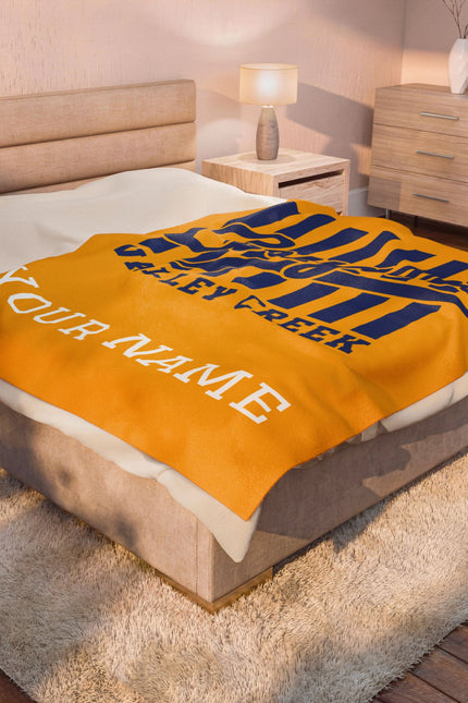 Personalized Cougars Velveteen Plush Blanket — Valley Creek Team Throw with Custom Name