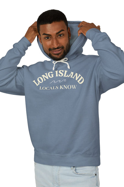 Long Island Vintage Cream Hoodie — Lightweight Unisex Hooded Sweatshirt