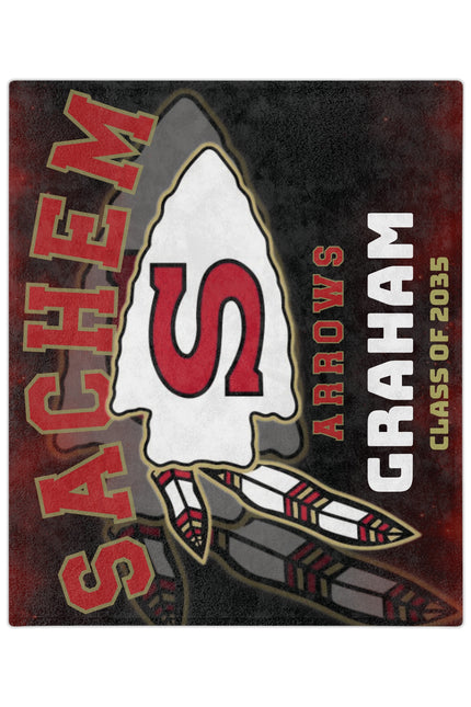 Custom Sachem East Arrows Graduation Blanket — Personalized Name & Year (or Sport)