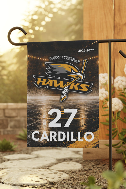 Arena Hockey Garden Flag — Personalized Name & Number Team Banner