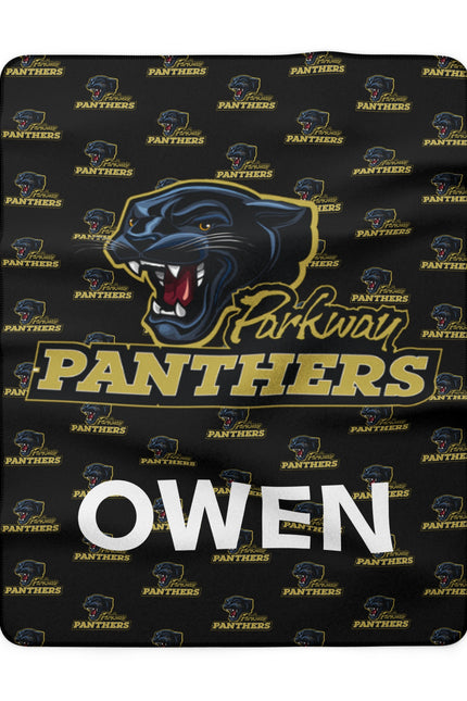 Personalized Parkway Panthers Sherpa Blanket – Custom Name Owen