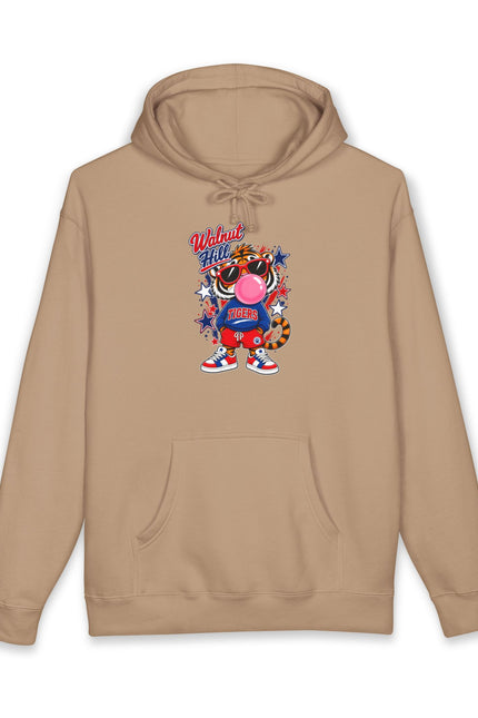 Walnut Hill Retro Cartoon Bubblegum Mascot Graphic Hooded Sweatshirt