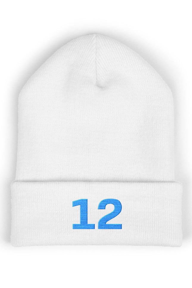 Embroidered Number # Cuffed Beanie