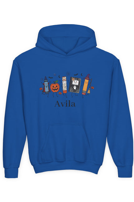 Youth Halloween Cozy Hoodie with Personalized Name