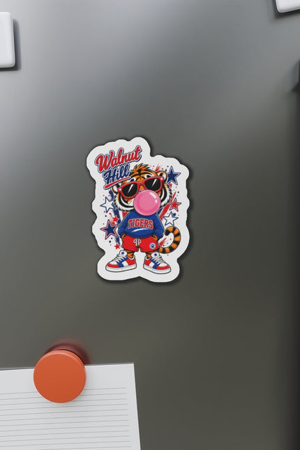 Walnut Hill Tigers Tiger Mascot Die-Cut Magnet — Bubblegum & Sunglasses School Spirit