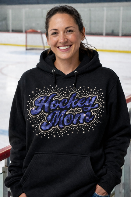 Hockey Mom Rhinestone Hoodie – Sparkle at the Rink