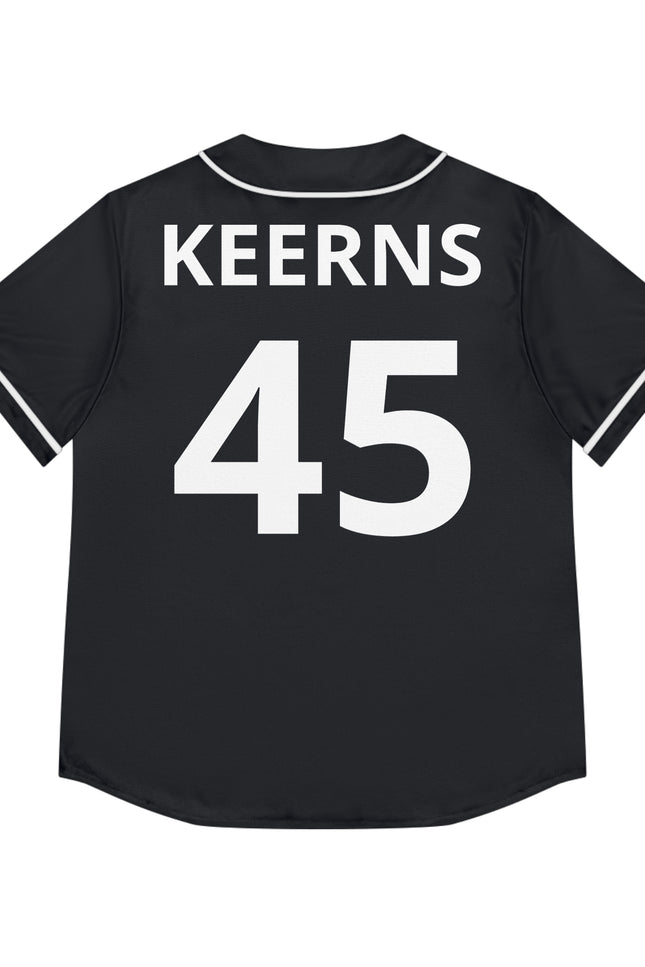 Personalized Women's Baseball Jersey – Black All-Over Print with Custom Name & Number (Keerns 45)