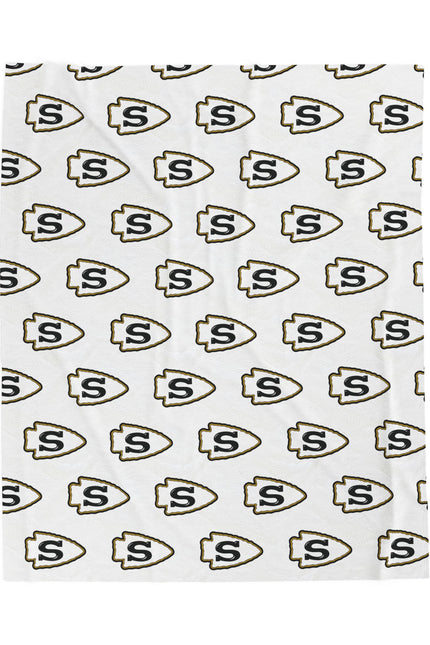 Custom Repeating Logo Velveteen Plush Blanket — Personalized Logo Blanket