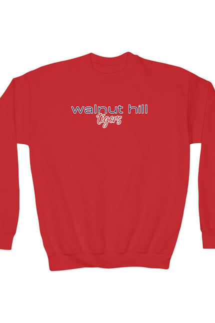 Walnut Hill Tigers Youth Crewneck Sweatshirt — School Spirit Black Pullover