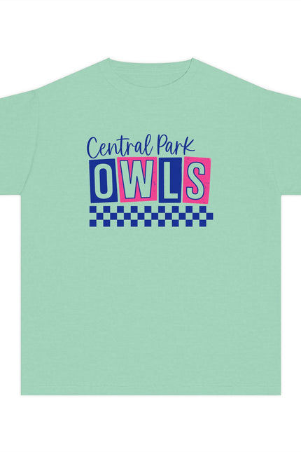 Central Park Owls Retro Checkerboard Design