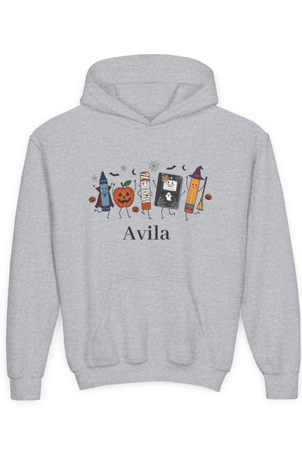 Youth Halloween Cozy Hoodie with Personalized Name