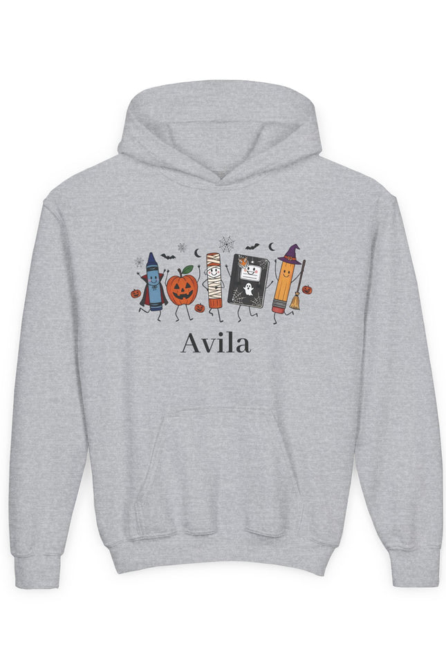 Youth Halloween Cozy Hoodie with Personalized Name
