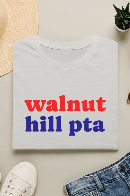 Walnut Hill PTA Shirt — Retro Red & Blue School Spirit Tee