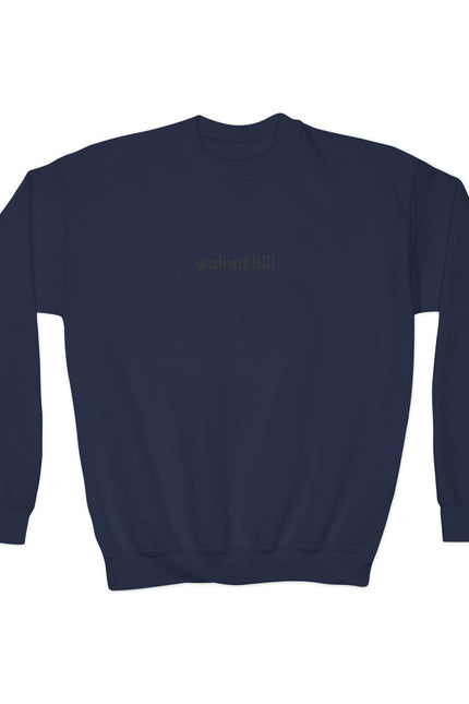 Walnut Hill Youth Crewneck Sweatshirt — Minimal Text Graphic