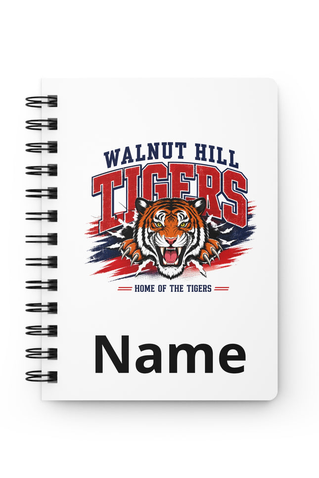 Walnut Hill Tigers Spiral Notebook — Personalized School Journal with Tiger Mascot