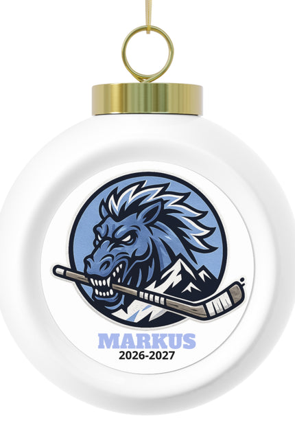 Personalized Hockey Ornament — Custom Name & Season (e.g., Markus 2026-2027)