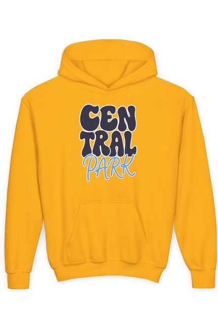 Central Park Youth Hoodie — Retro Bubble Text Kids Sweatshirt