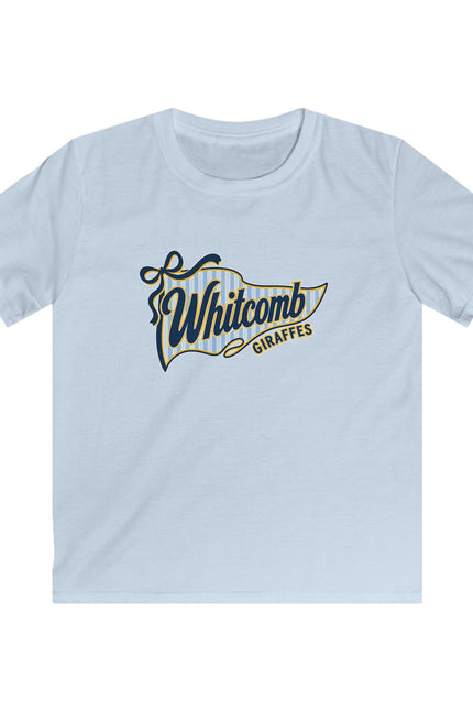 Whitcomb Giraffes Kids T‑Shirt — Vintage Script School Team Tee