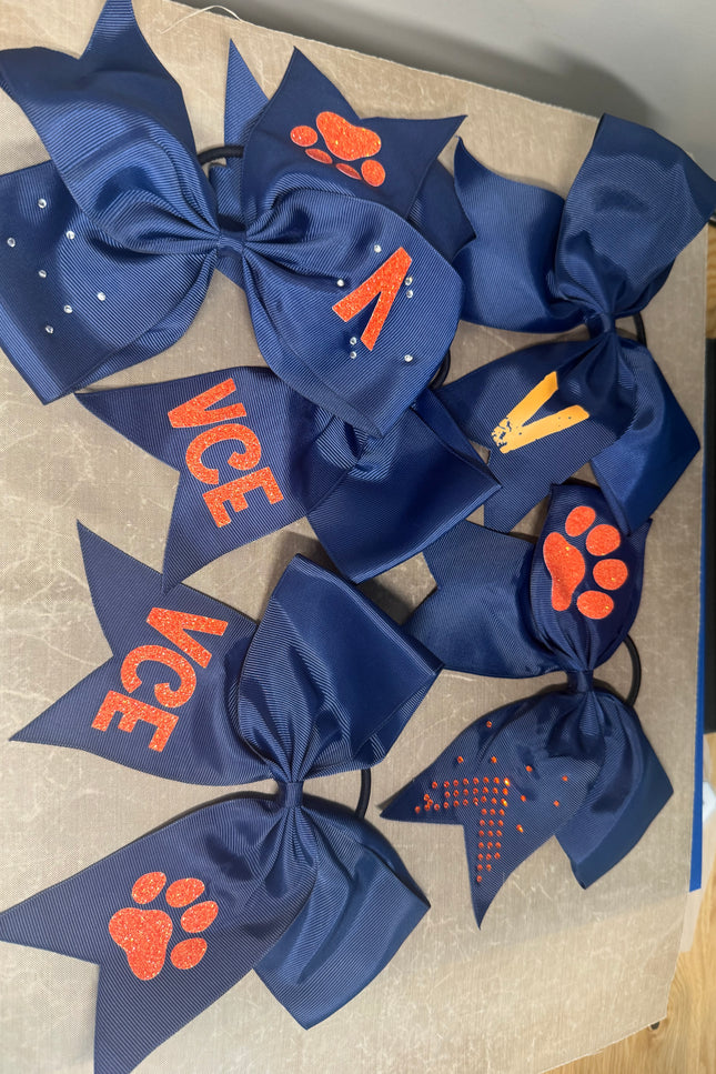 Valley Creek Spirit Hair Bow | Navy & Orange