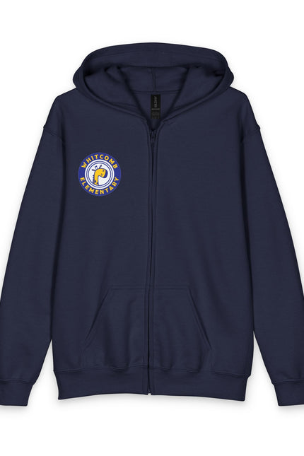 Youth Zipped Hoodie — Whitcomb Custom Last Name School Spirit Zip-Up