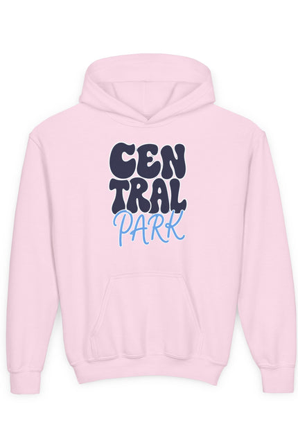 Central Park Youth Hoodie — Retro Bubble Text Kids Sweatshirt