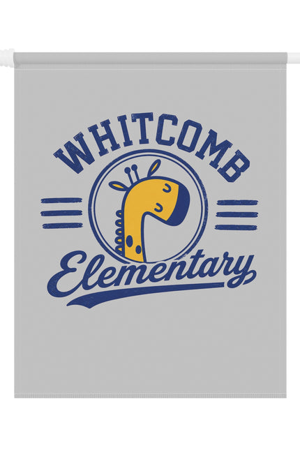 Whitcomb Elementary Garden Flag — School Spirit Yard Banner with Giraffe Logo