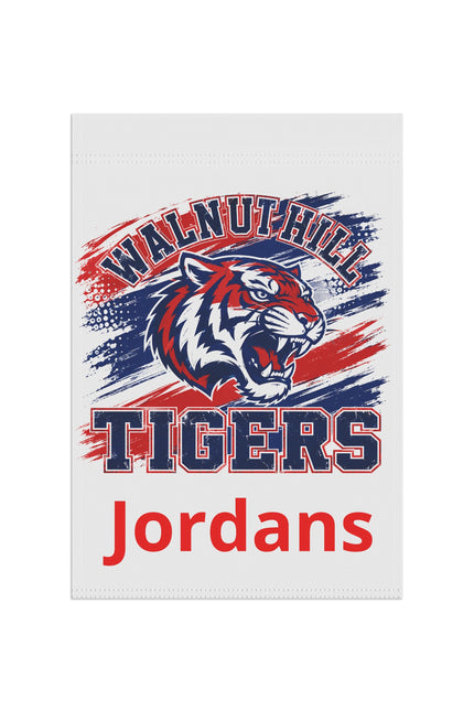 Walnuthill Tigers Garden Flag — Personalized 'Jordans' House Banner