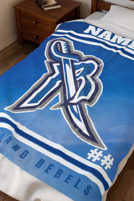 Long Island Rebels Personalized Velveteen Plush Blanket