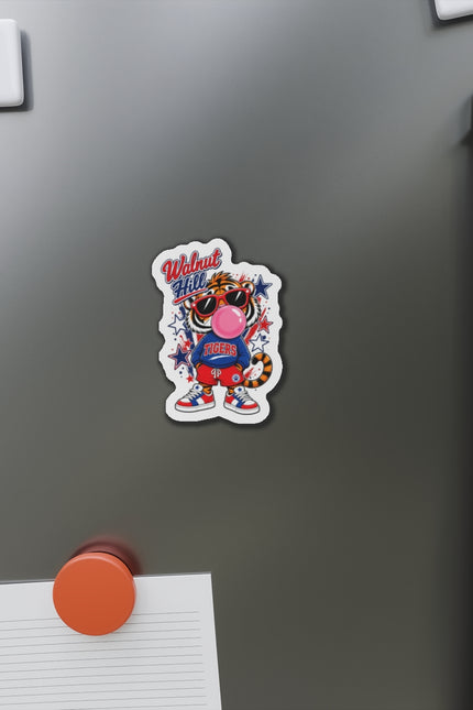 Walnut Hill Tigers Tiger Mascot Die-Cut Magnet — Bubblegum & Sunglasses School Spirit
