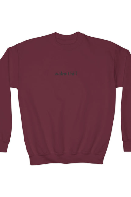 Walnut Hill Youth Crewneck Sweatshirt — Minimal Text Graphic
