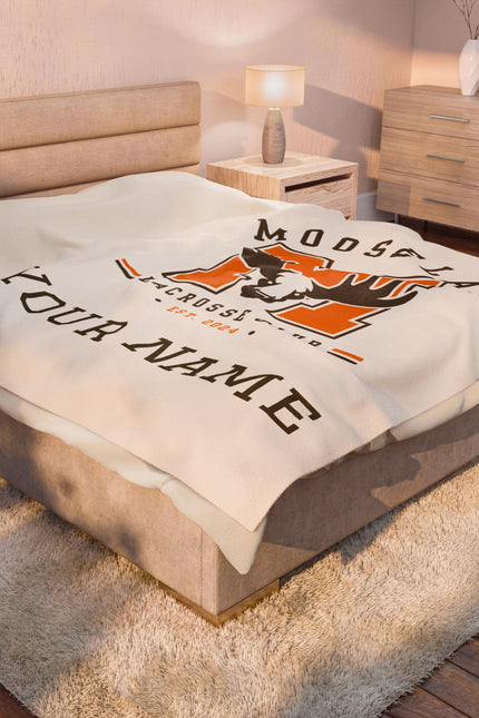Personalized MooseLax Lacrosse Club Velveteen Plush Blanket