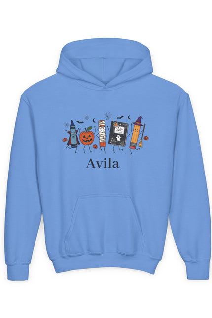Youth Halloween Cozy Hoodie with Personalized Name