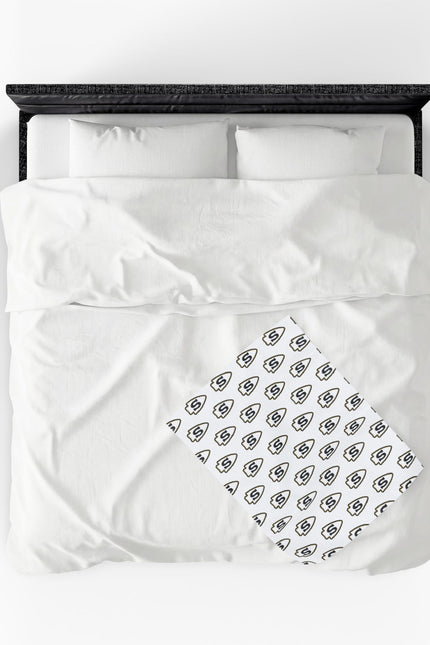 Custom Repeating Logo Velveteen Plush Blanket — Personalized Logo Blanket