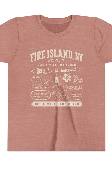 Fire Island, NY Youth Tee — 'Meet Me at the Beach' Graphic Shirt