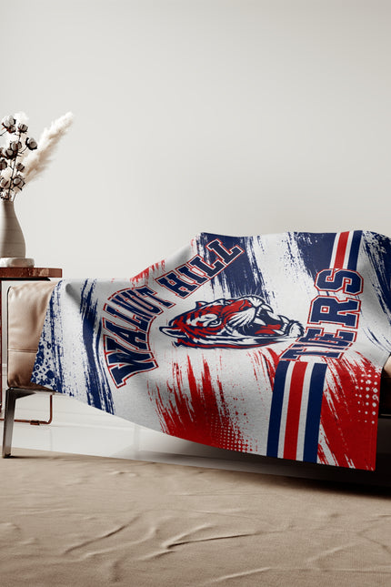 Walnut Hill Tigers Sweatshirt Blanket – Red & Navy Mascot Throw