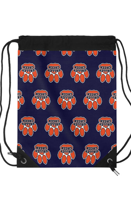 Valley Creek Paw Logo Drawstring Bag — Personalized 'Marks' School Gym Sack