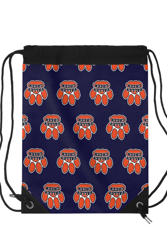 Valley Creek Paw Logo Drawstring Bag — Personalized 'Marks' School Gym Sack
