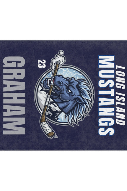 Long Island Mustang Hockey Pride Blanket | Velveteen Microfiber