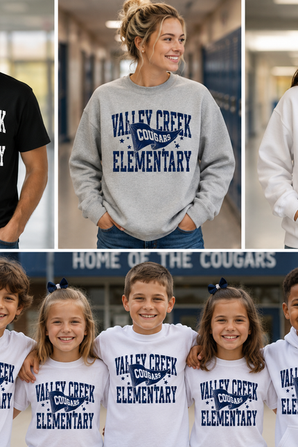 Valley Creek Elementary Cougars Vintage Pennant Spirit Wear