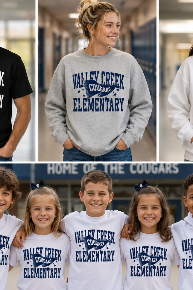Valley Creek Elementary Cougars Vintage Pennant Spirit Wear