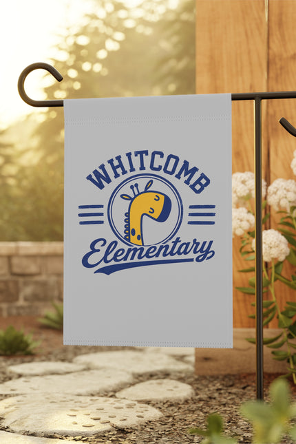 Whitcomb Elementary Garden Flag — School Spirit Yard Banner with Giraffe Logo